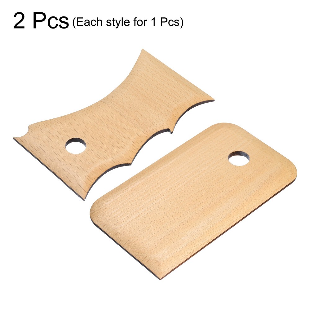 2pcs Pottery Ribs Trimming Tools Beech Pottery Profile Shaping Big Wave Design