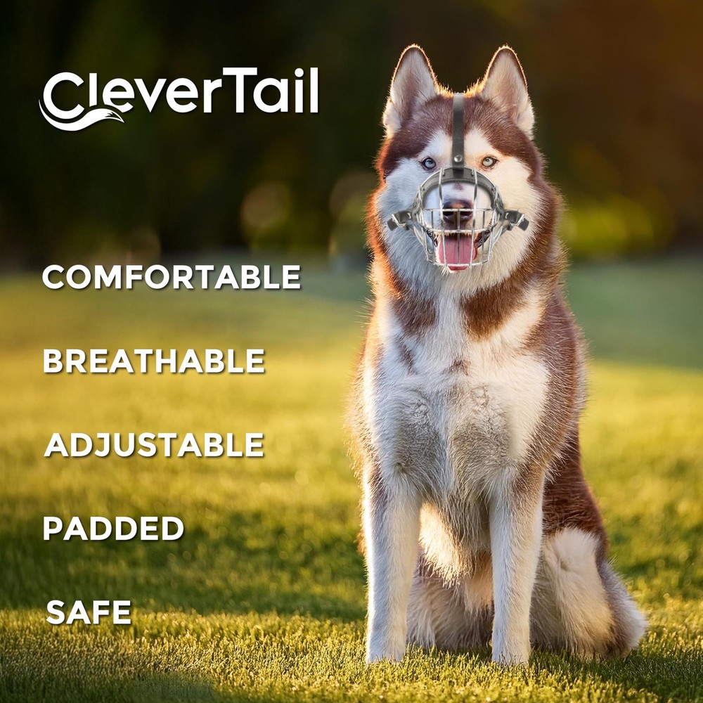 Metal Husky Muzzle for Large Sized Dog – Basket Muzzle for Dogs with Adjustab...
