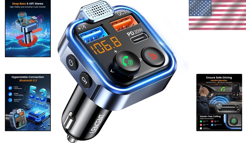 Bluetooth FM Transmitter: 20W Fast Charger & Ultimate Audio Experience