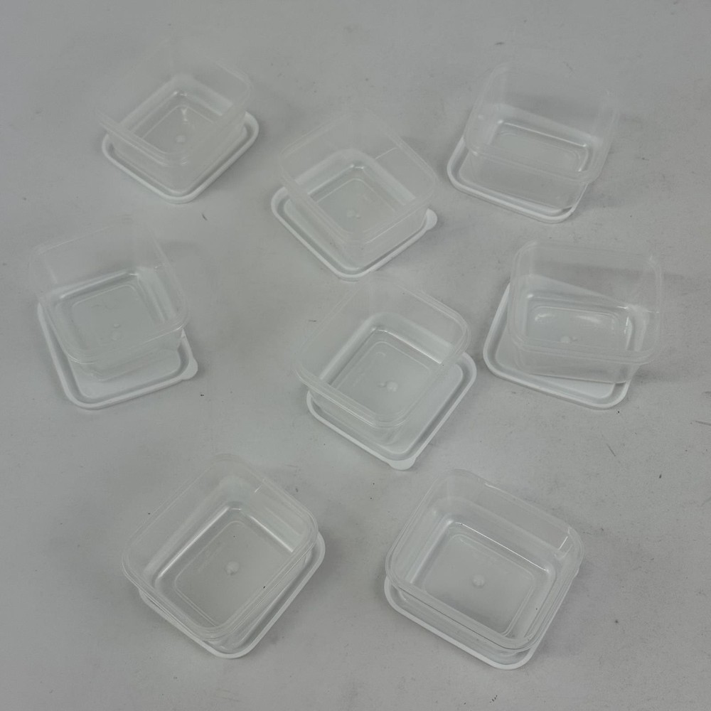 8 Rectangular Plastic Containers For Bead Crafting or Other Craft Projects