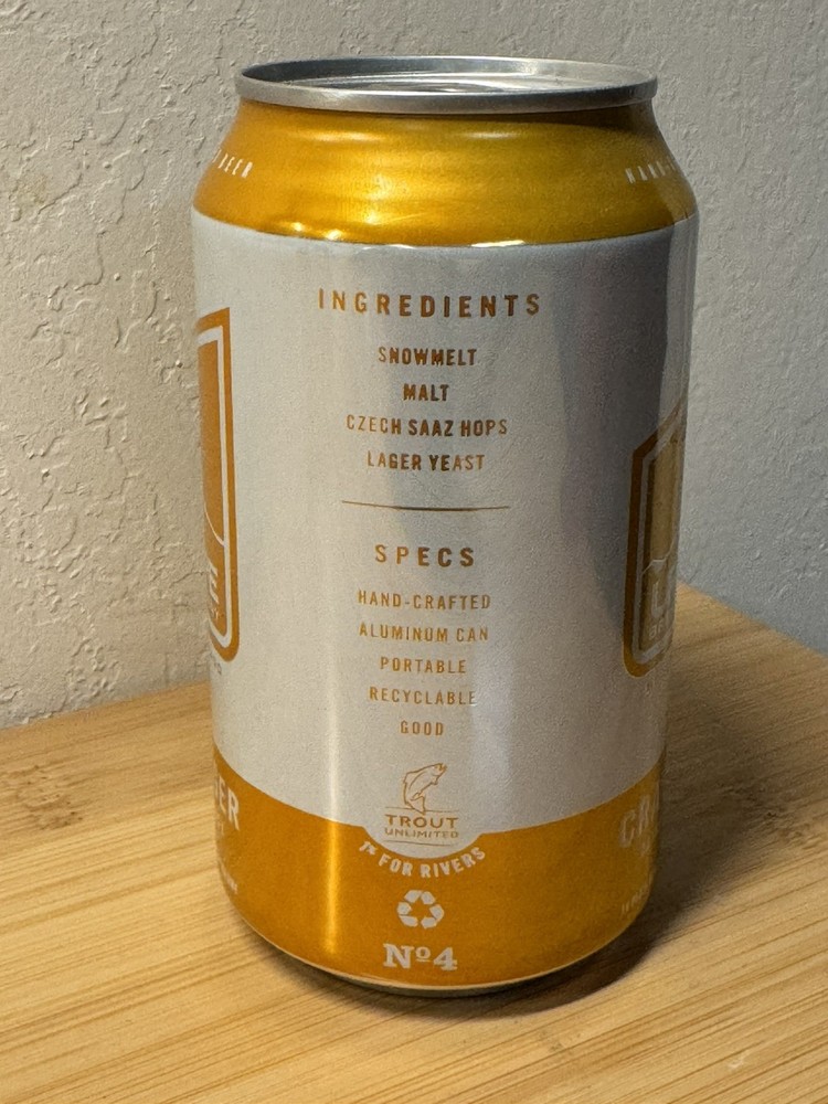 Upslope Craft Lager - Colorado - Empty Beer Can Bottom Opened
