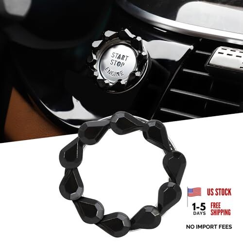 Bling Car Engine Start Button Cover Bling Interior Crystal Push Start Black