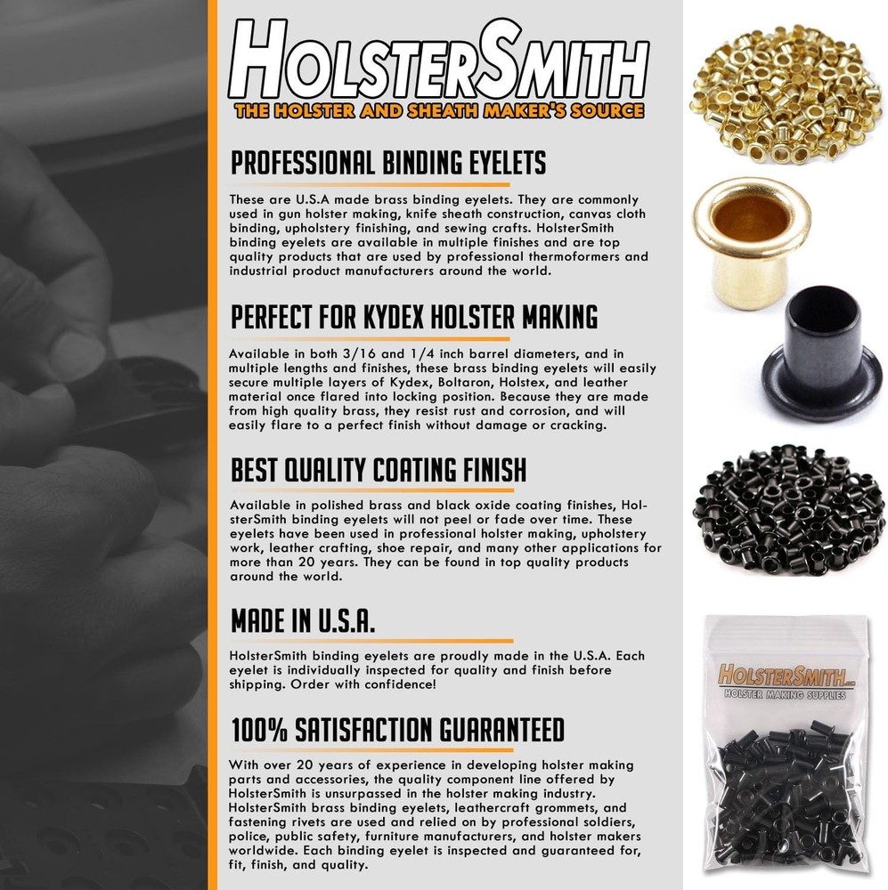 Industrial Grade Brass Rivets - 1/4 inch