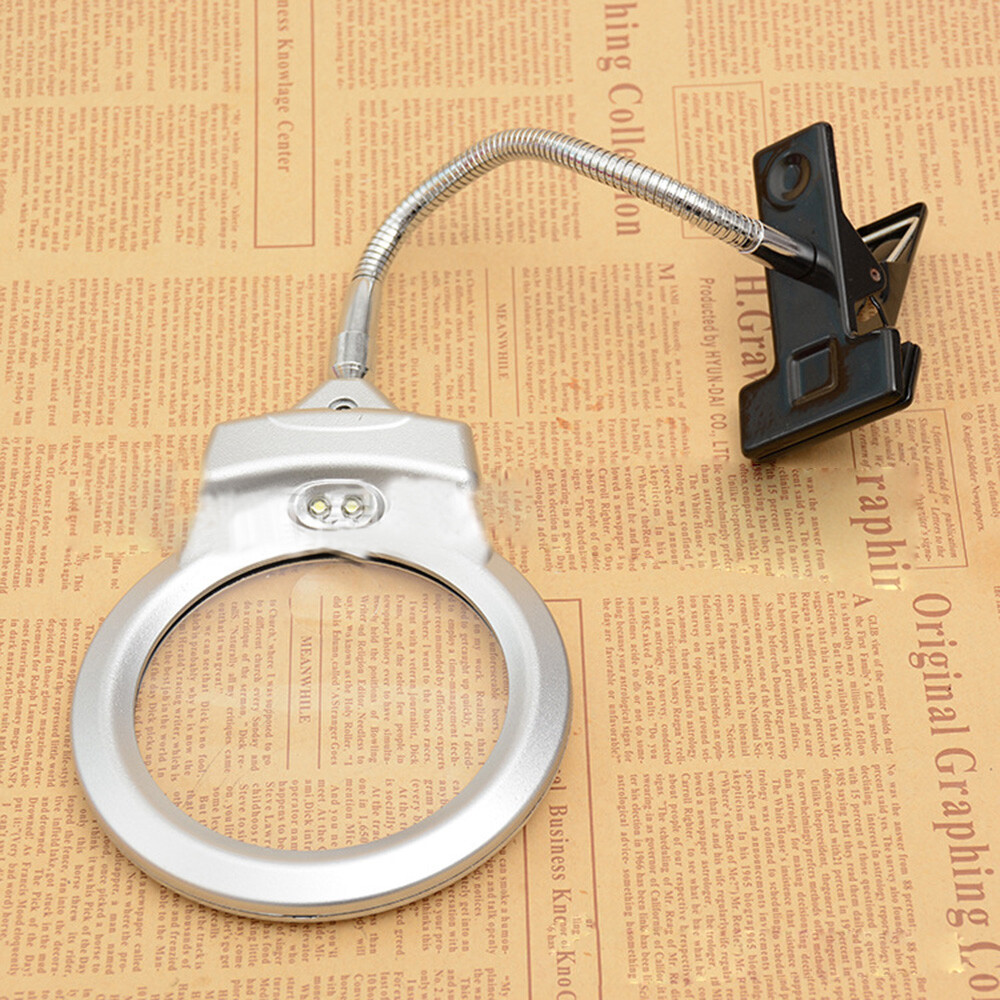 Flexible Adjustable LED Magnifying Glass Lamp with Bracket 5X Magnification US