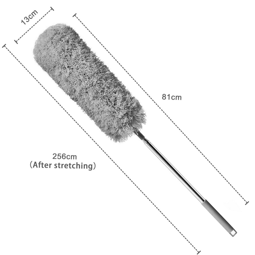 Feather duster microfiber dust catcher telescopic handle bendable removable