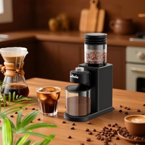 Conical Burr Coffee Grinder Electric - 200W Compact Automatic Coffee Bean Grinde