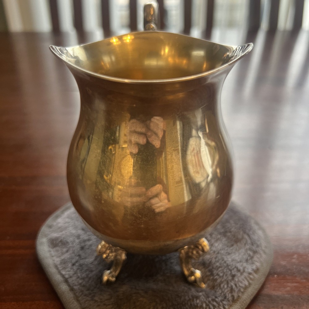 Vintage Sheridan Silver On Copper Creamer Pitcher