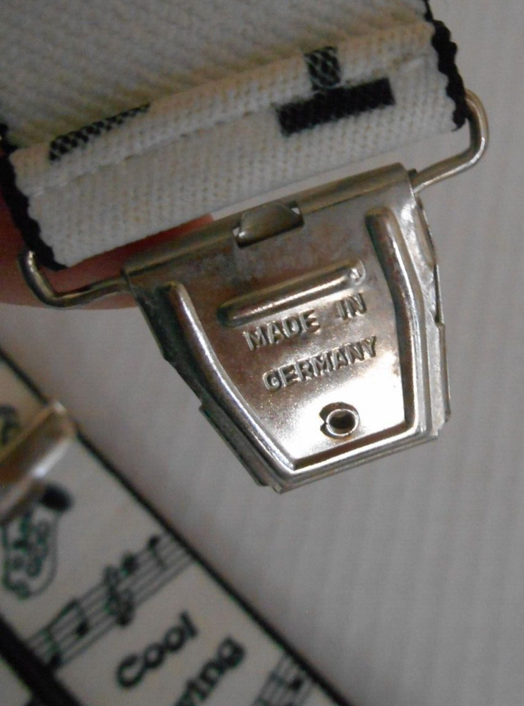 JAZZ Music Notes Cool Swing Brass Instruments Suspenders Braces Germany