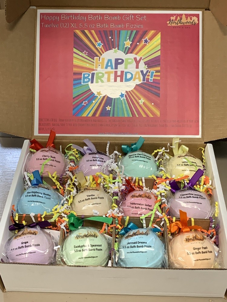 Large Happy Birthday 12-pack Bath Bomb Gift Set