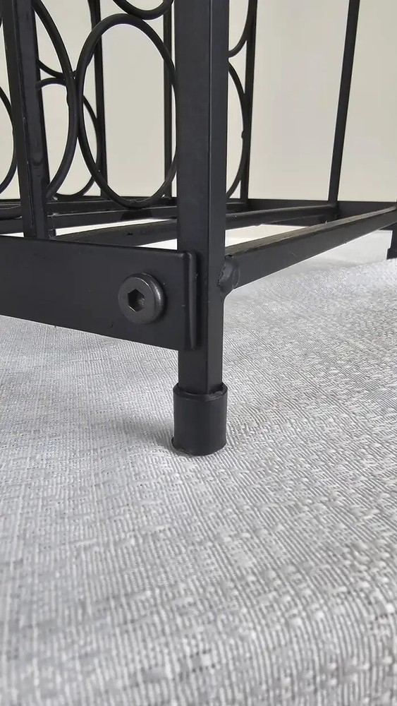 Rustic Vintage Black Metal Ivy Wine Table Display Rack