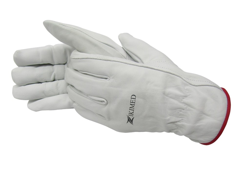 Goatskin White Super Soft Leather Working Gloves Medium Size