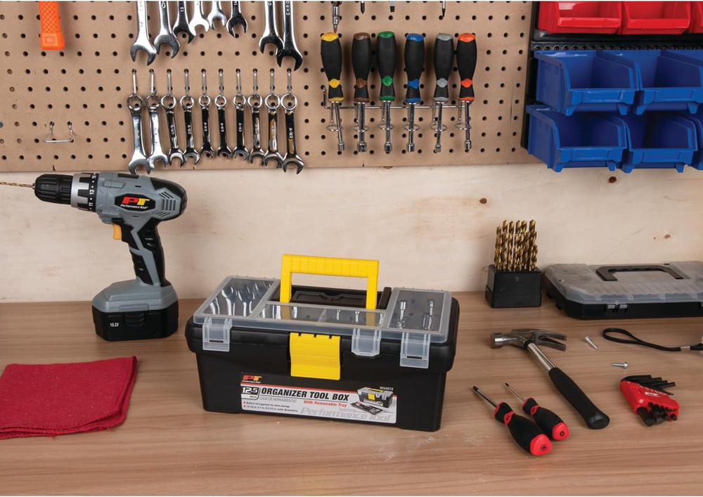 Performance Tool W54012 Heavy Duty Plastic Organizer Tool Box for Workshops and