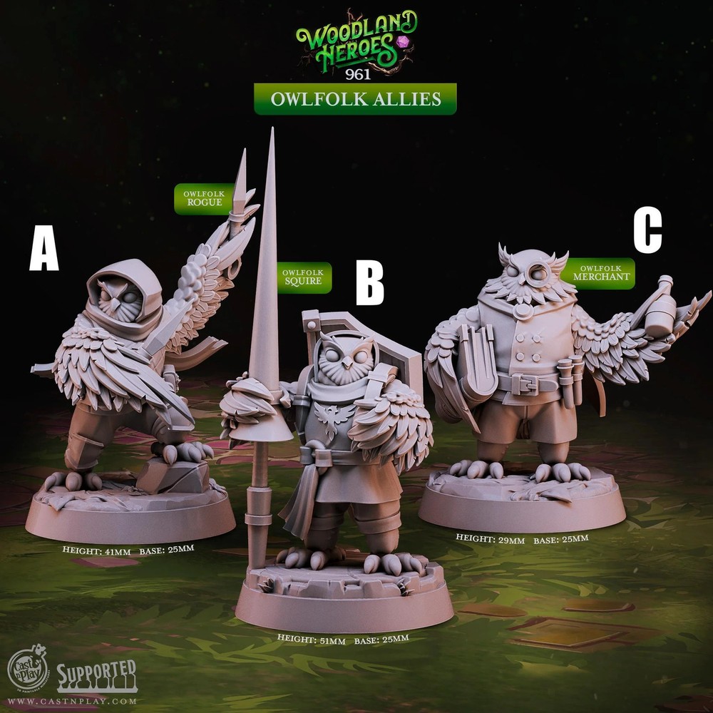 Owl Folk Fighter Miniature