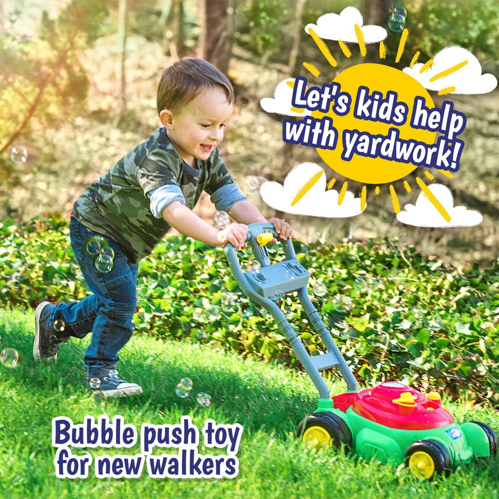 Maxx Bubbles Deluxe Bubble Lawn Mower Toy – Includes 4Oz Bubble Solution | Outdo