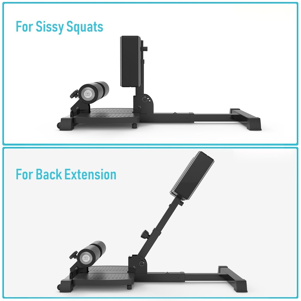 leikefitness Deluxe Multi-Function Deep Sissy Squat Bench Home Gym Workout St...