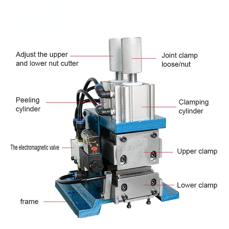 Pneumatic Stripping Twisting Machine 3F Vertical Core Wire Stripping Machine