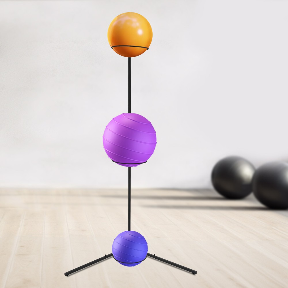 Stability Ball Rack - Durable Exercise Ball Stand Holds 3 Balls