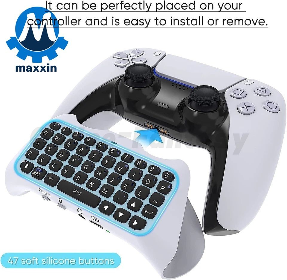 3.5mm Wireless Keyboard Bluetooth 3.0 Controller Chat Pad for Sony PS5 Gamepad