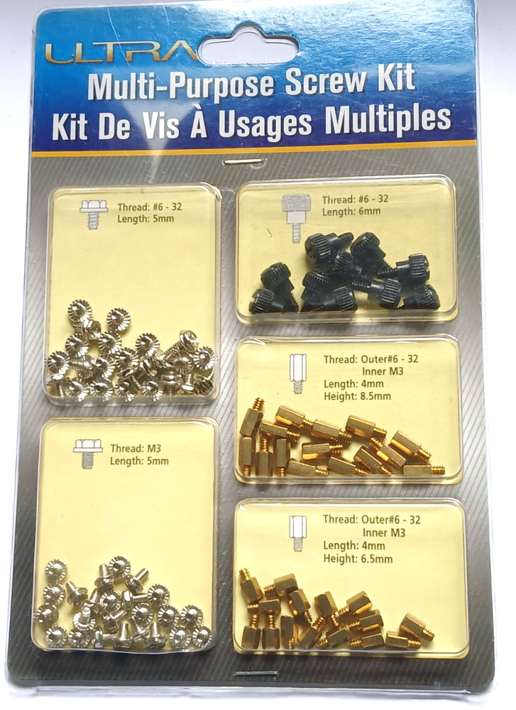 Ultra ULT31338 Multi-Purpose PC Screw & Standoff Kit (88-Piece Set)