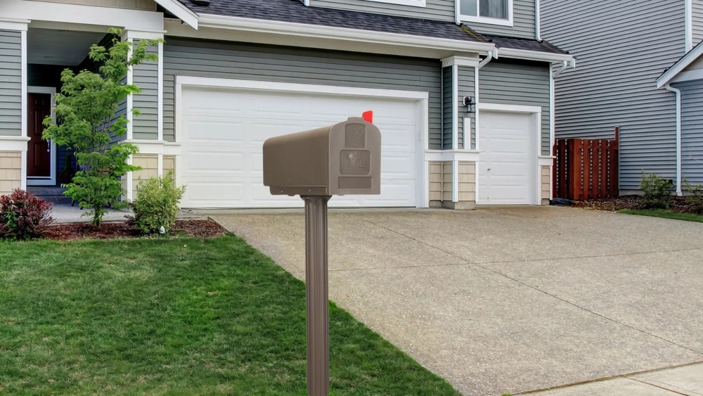 Architectural Mailboxes Newbury Plastic, Medium, Mailbox and Post Kit in Mocha