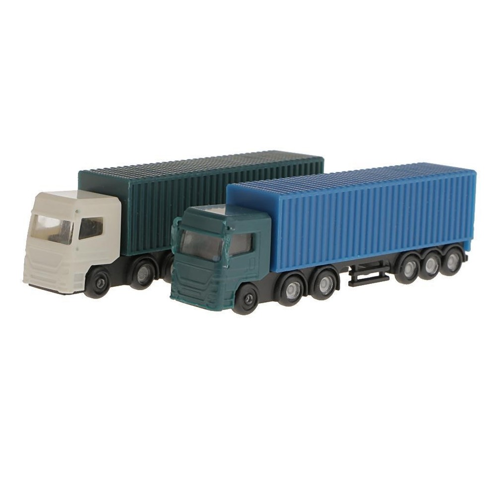2 Pcs 1: 150 Scale Painted Model Container Cart Table