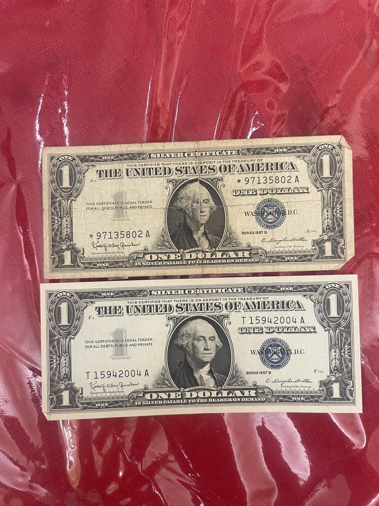 1957 $1 Dollar Silver Certificate Note One Dollar Bill Blue Seal