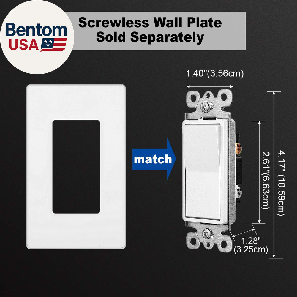 (50 Pack) CML Decorator Wall Light Switch, Single Pole Switch, 15A 120/277V, 3-Y