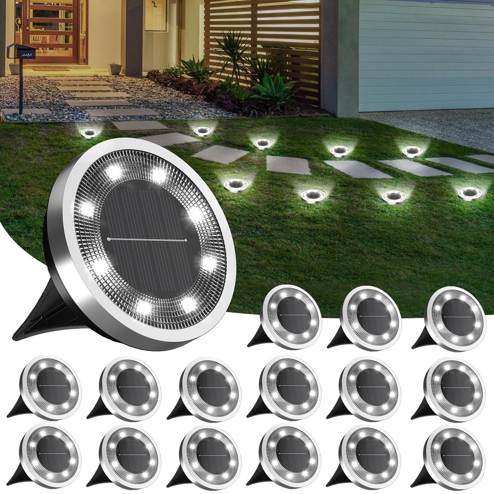 INCX Solar Ground Lights 16 Pack Waterproof