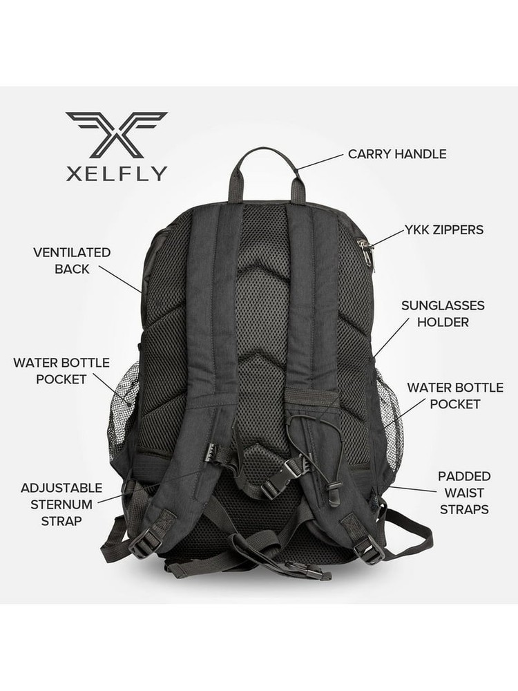 XELFLY Black Basketball Backpack - Ball Storage, Venilated, Multi-Compartment