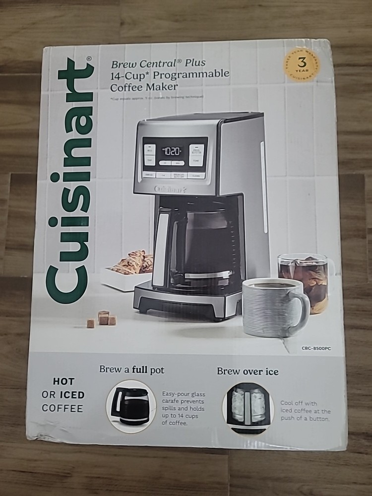 CUISINART BREW CENTRAL PLUS 14-CUP PROGRAMMABLE COFFEE MAKER, STAINLESS,NIB