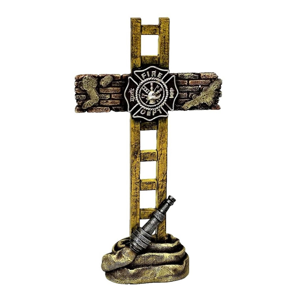 Fireman Fire Fighter Standing Cross