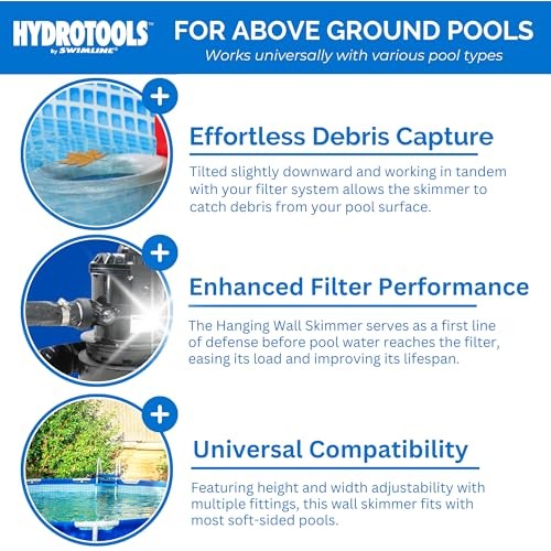 HYDROTOOLS Wall Mounted Hanging Above Ground Hang Mounted (Soft-Sided Pools)