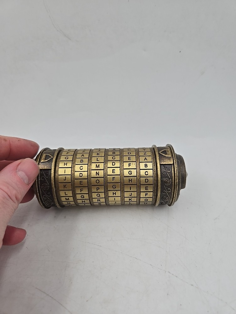 Da Vinci Code Cryptex Lock Box Puzzle Brass Romantic Annversary/Birthday Gift