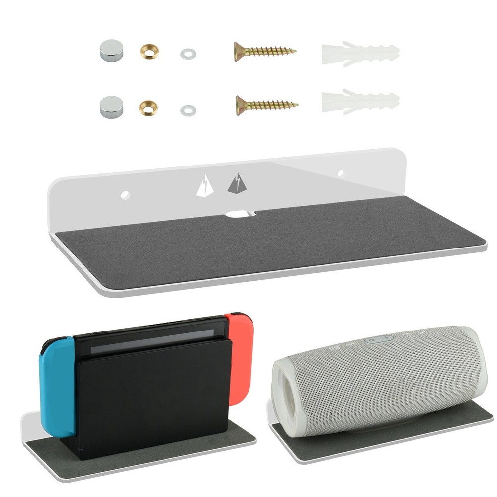 Wall Shelf Speaker Stand, Acrylic Wall Mount Display Shelf for Bluetooth1388