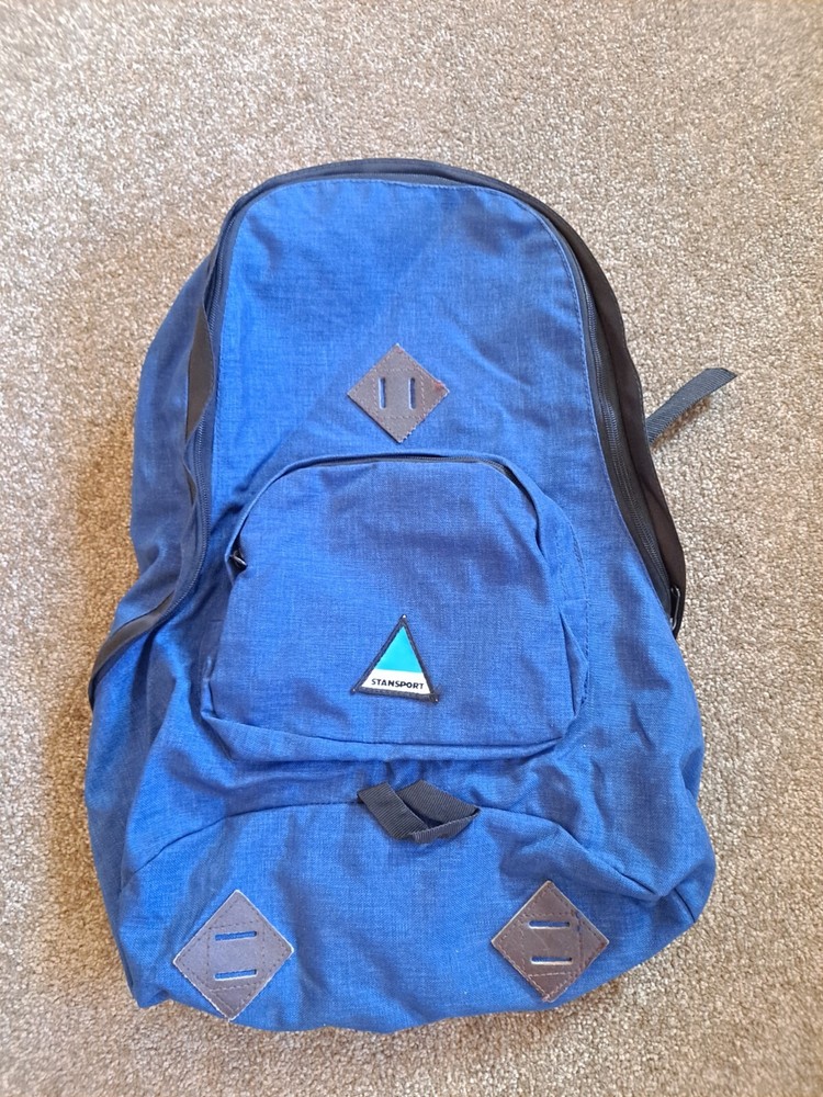 Stansport Backpack Canvas Blue School Book Bag