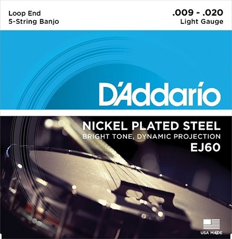 D'Addario EJ60 5-String Banjo Strings, Nickel, Light, 9-20