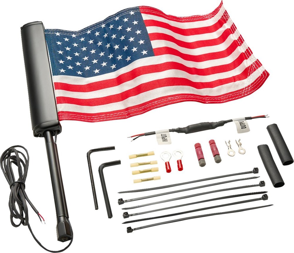Ciro Black LED Lighted Flagpole w/ American Flag (70610)