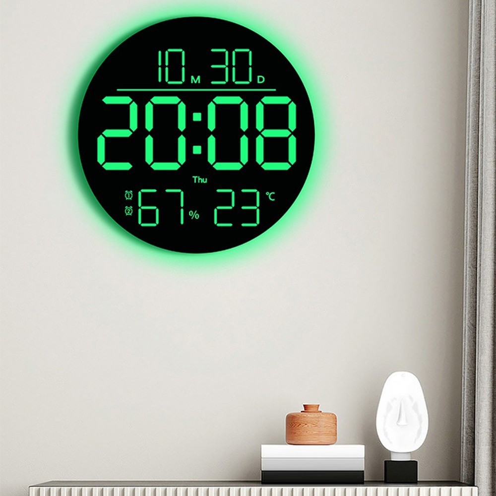RGB Wall Clock with Remote Control Date Temp Humidity and Timer Function