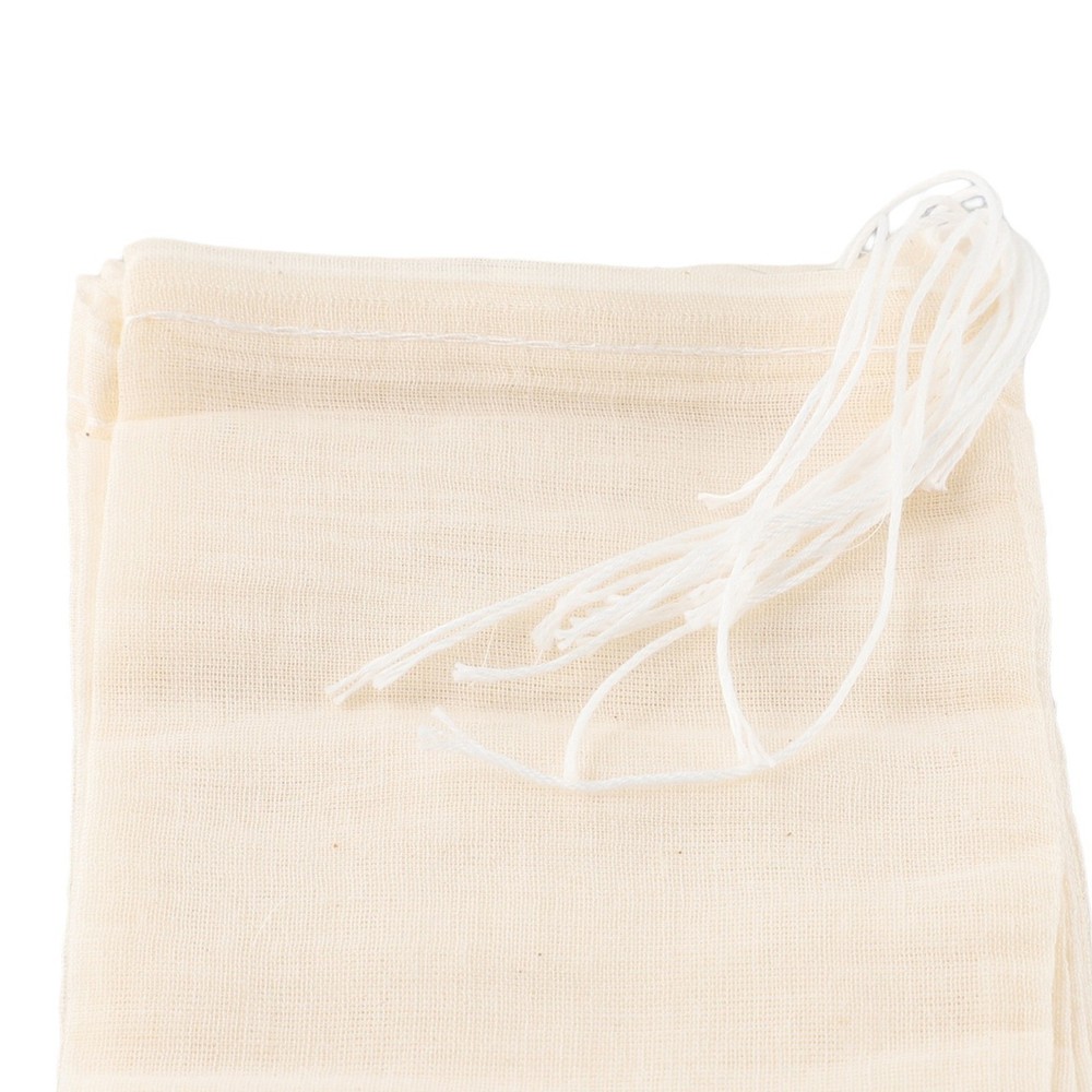 10pcs Cotton Empty Filter Muslin Drawstring Straining Tea Cook Separating Spice