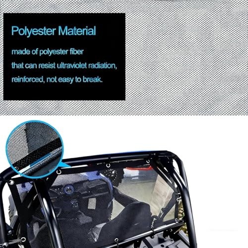 Window Net Roll Cage Mesh Net Guard Front Rear Right and Left Window Black