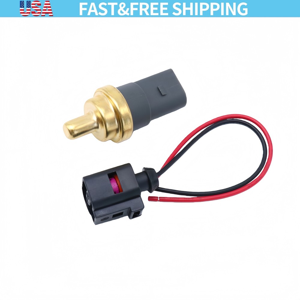 Engine Coolant Temperature Sensor & Connector For Volkswagen 02-17 Jetta & Audi