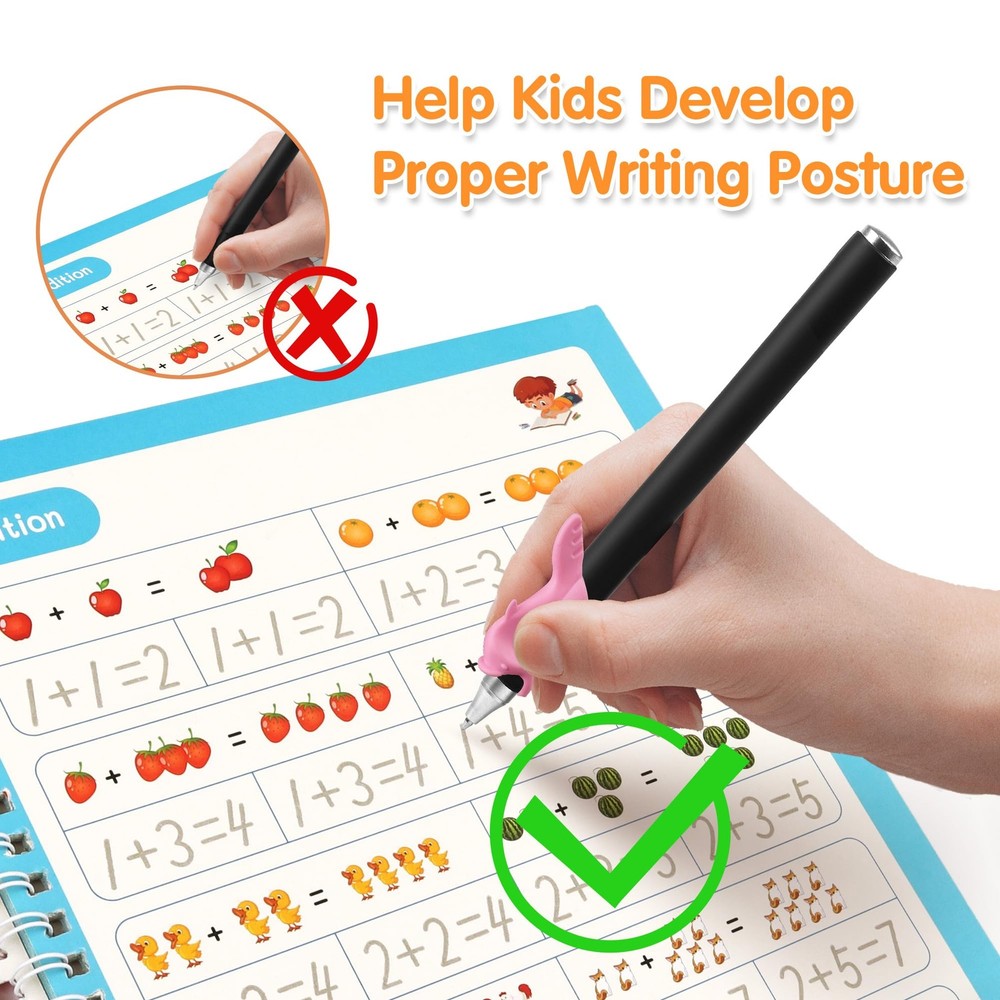 Helsort Large Magic Grooved Practice Copybook for Kids, Reusable