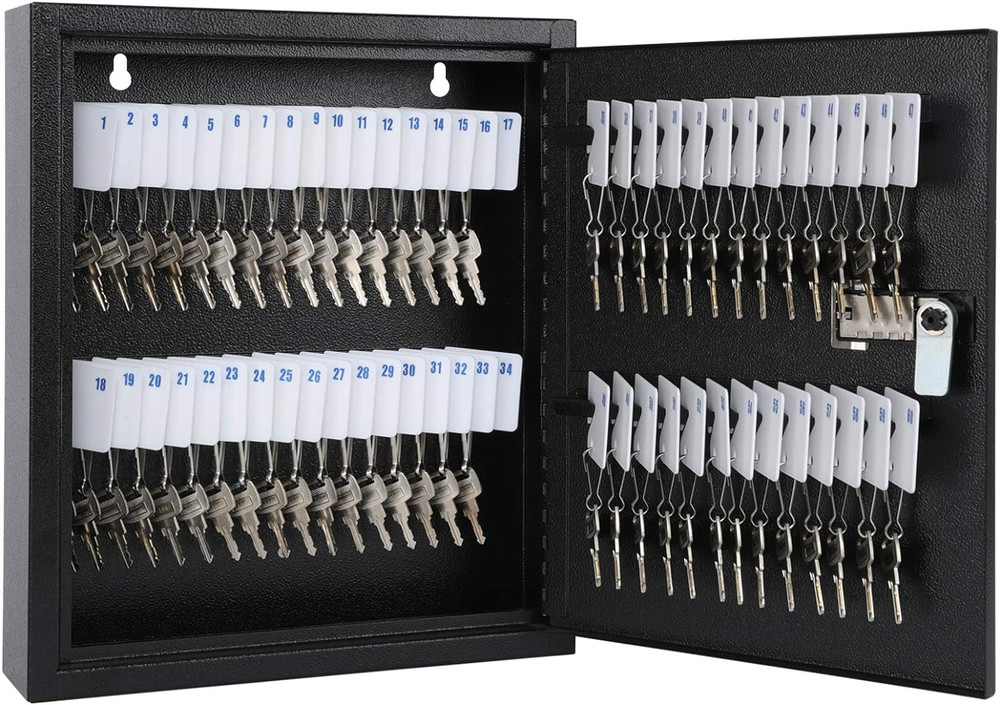 KYODOLED Locking Key Cabinet, 60 Key Storage Lock Box with Code, Key Box Wall