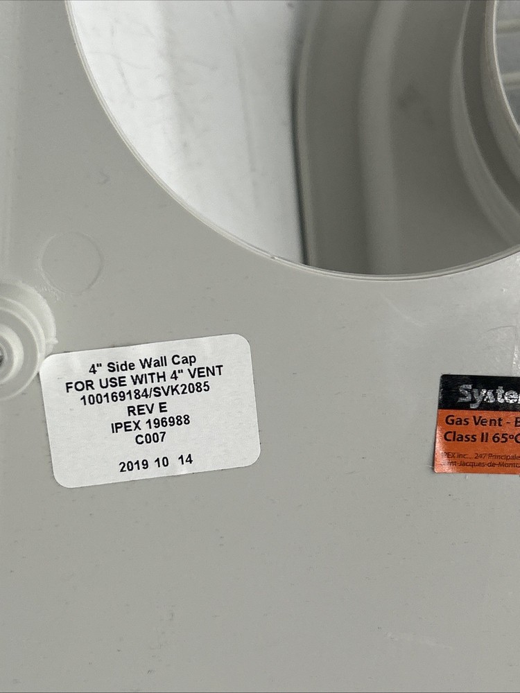 IPEX System 636 Gas Vent Kit 4" Side Wall Cap See Pics