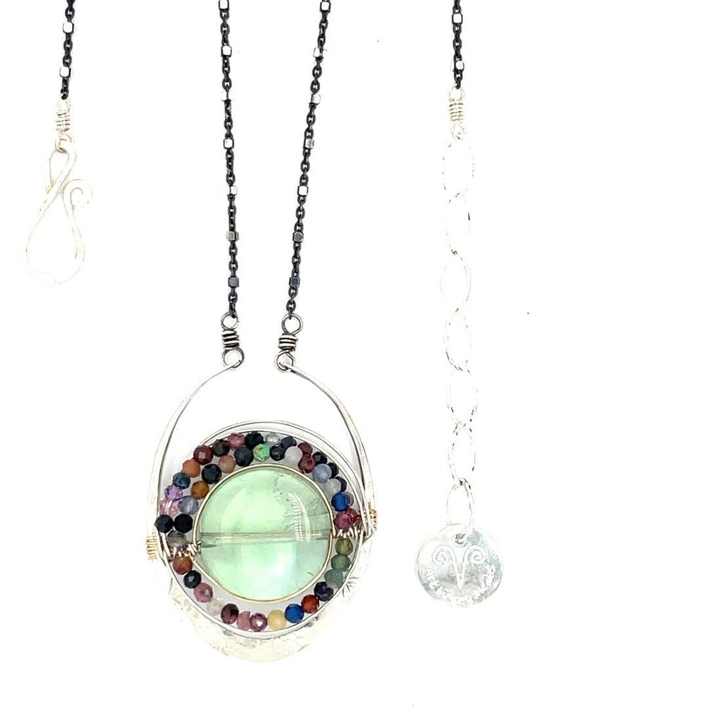 Fluorite Mixed Gemstone Pendant Necklace