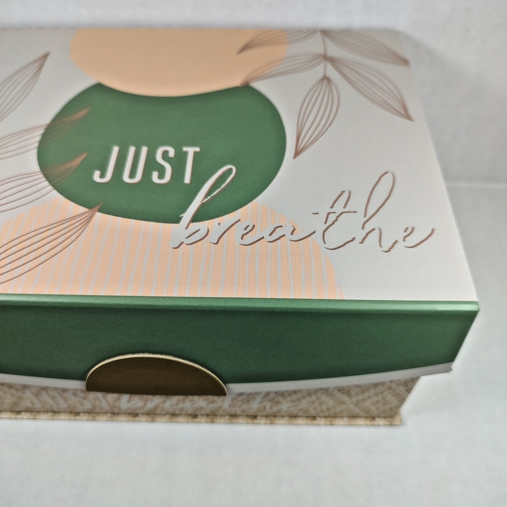 Just Breathe Modern Coastal Gift Organization Storage Box Hook & Loop Closure