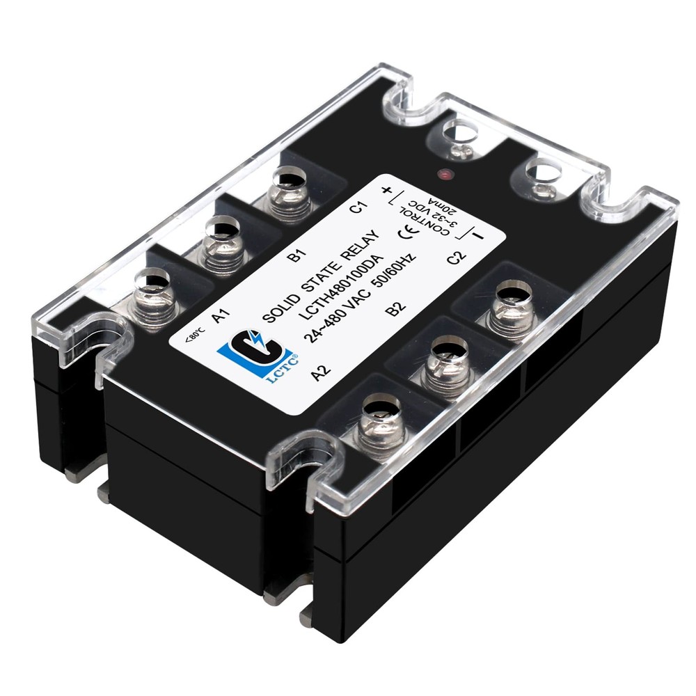 SSR100DA 3 Phase Solid State Relay 100A DC To AC 332VDC 24480VAC Switch