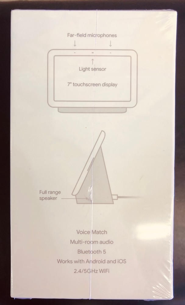Google Home Hub with Google Assistant Smart 7" Display Chalk Grey or Chalk White