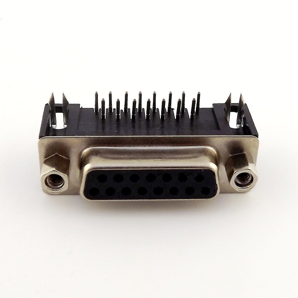 2x D-SUB DB15 15 Pin 2 Rows Female Right Angle PCB Solder Type Adapter Connector