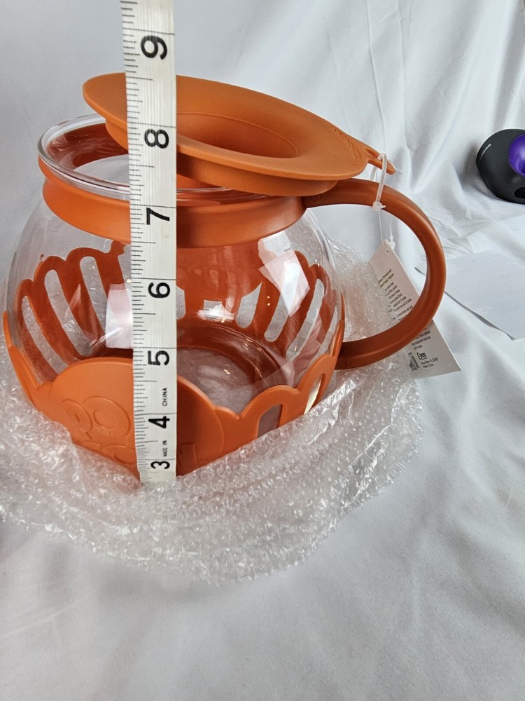 NIB Ecolution Patented Micro-Pop Microwave Popcorn Popper ORANGE
